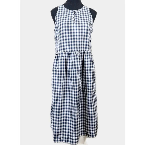 Hudson North Linen Blend The Summer Sleeveless Gingham Dress - Picture 1 of 16